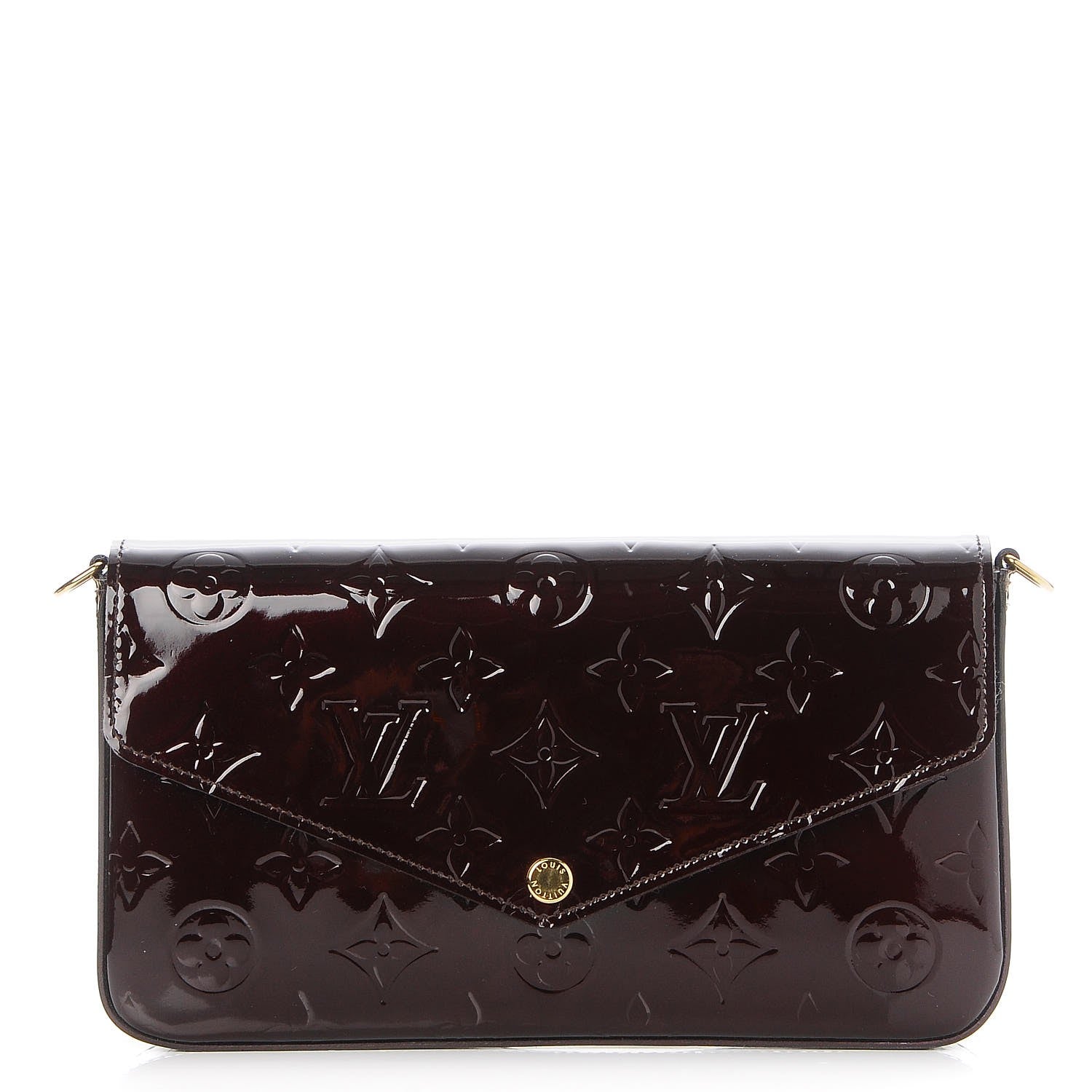 Louis Vuitton Vernis Pochette Felicie Chain Wallet Amarante 1 of 9