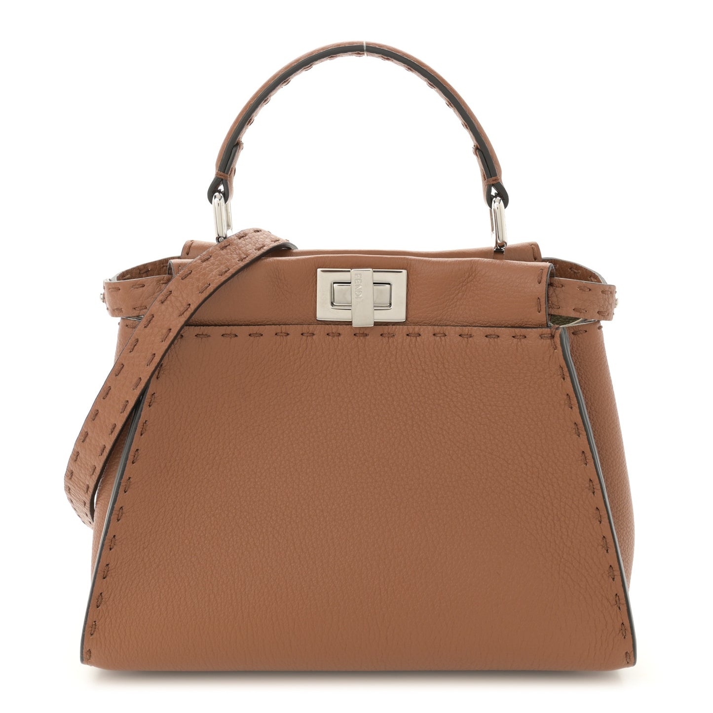 Cuoio Romano Selleria Bi-Color Mini Peekaboo Iconic Satchel Mou Milk