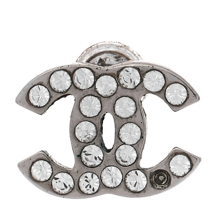Chanel Crystal Mini Timeless CC Earrings Silver 5 of 7
