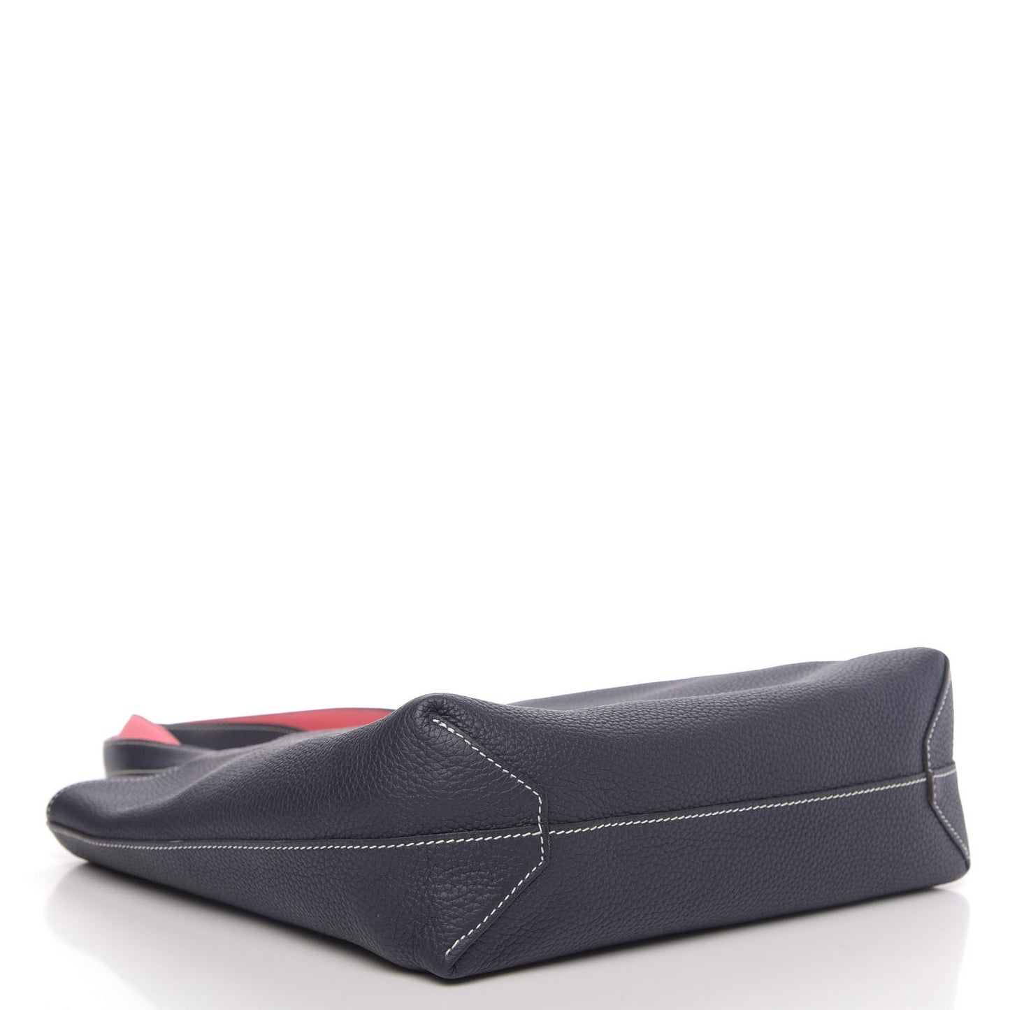 Taurillon Clemence Double Sens 30 Reversible Tote Bleu Nuit Rose Azalee