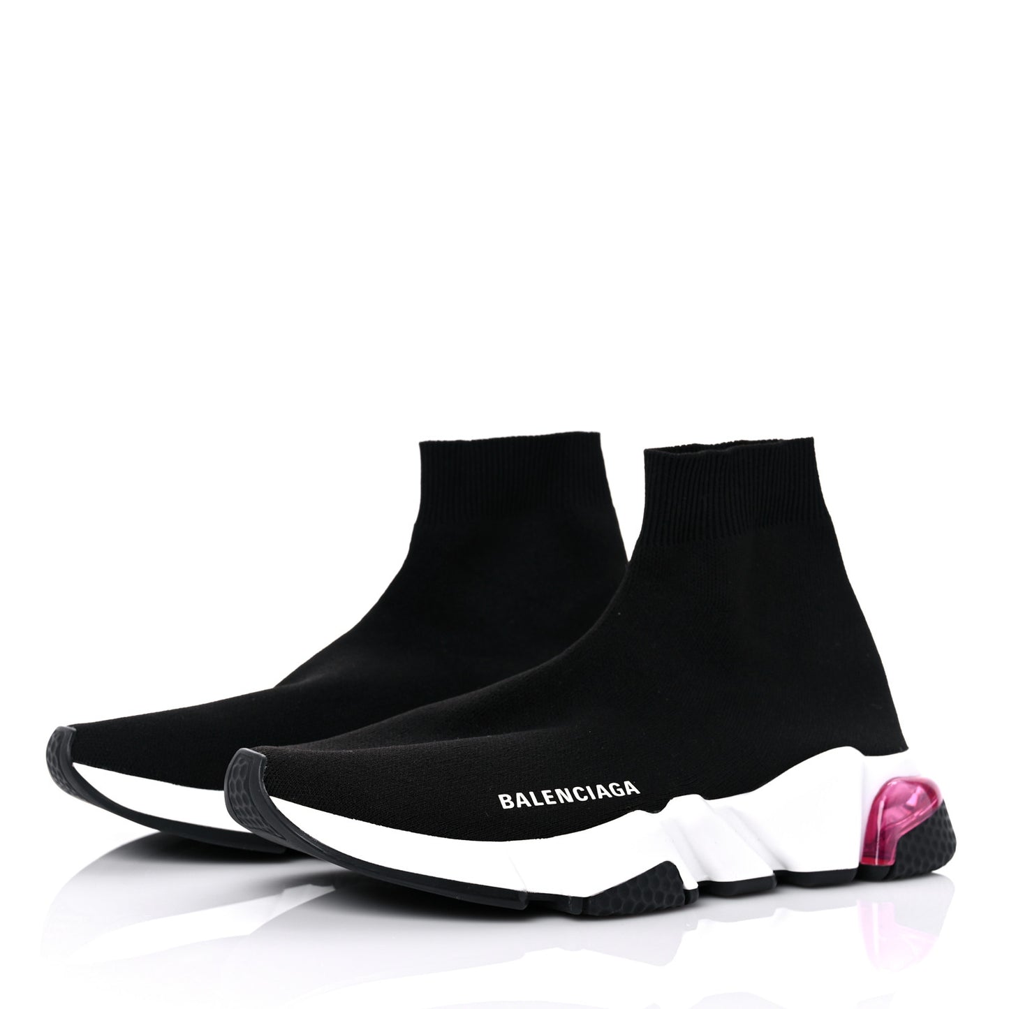 Neoprene Knit Mens Speed Clear Sole Sneakers 9 Black
