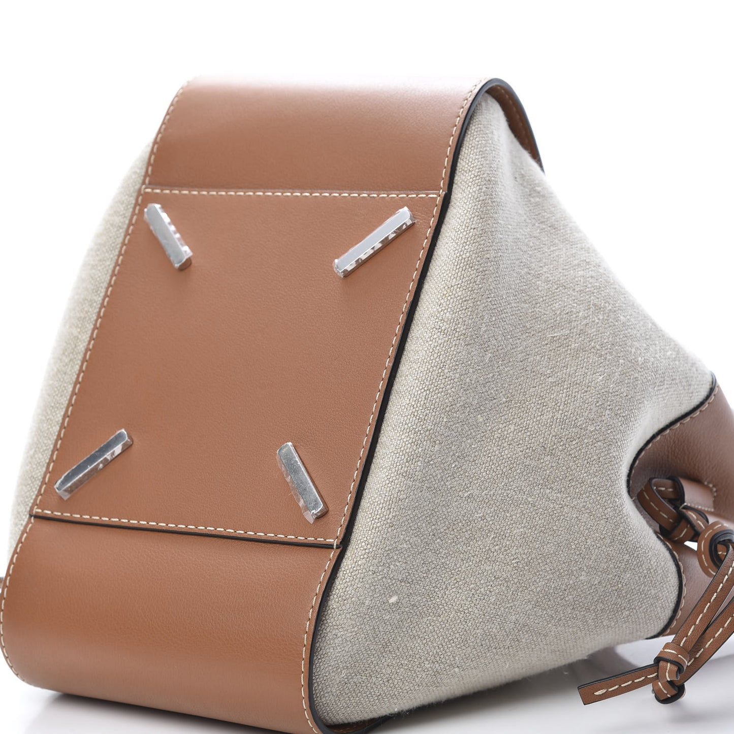 Calfskin Canvas Medium Hammock Shoulder Bag Natural Tan