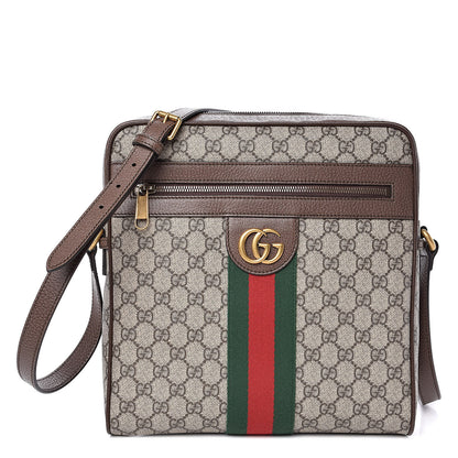 Gucci GG Supreme Monogram Web Medium Ophidia Messenger Bag Brown 1 of 11