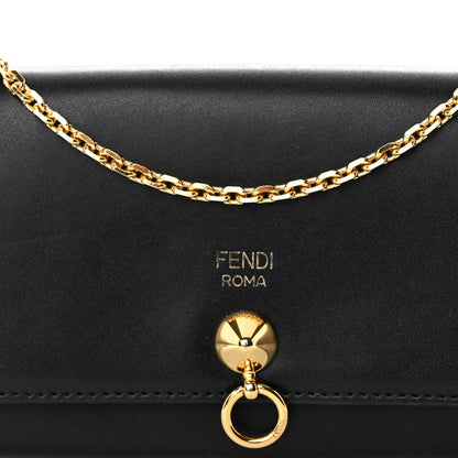 Fendi Vitello Liberty Century Lucido By The Way Continental Wallet On Chain Black 8 of 11