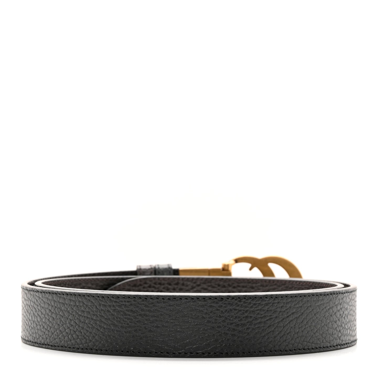 Dollar Calfskin Double G Reversible 30mm Belt 105 42 Black New Acero