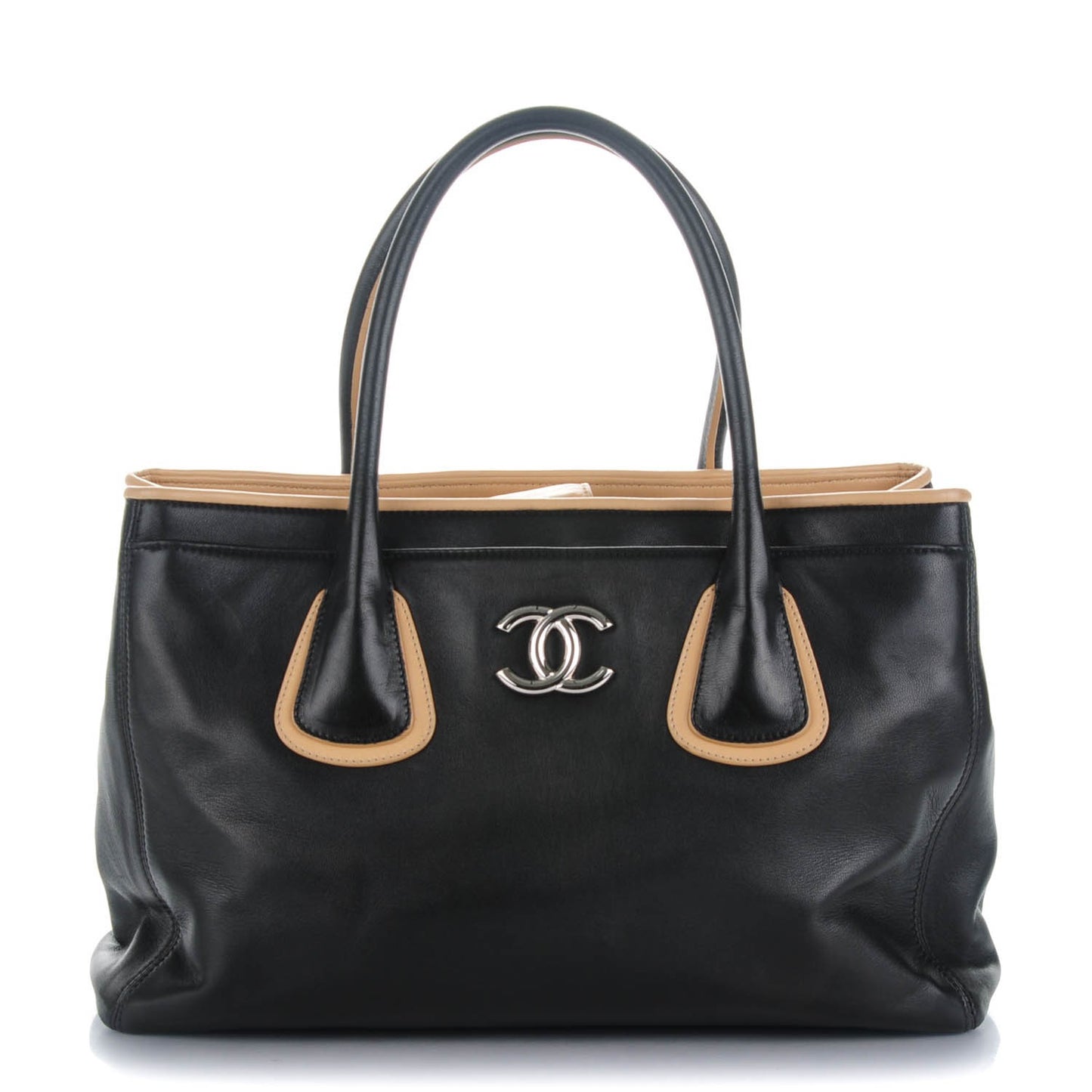 Lambskin Executive Cerf Shopper Tote Black