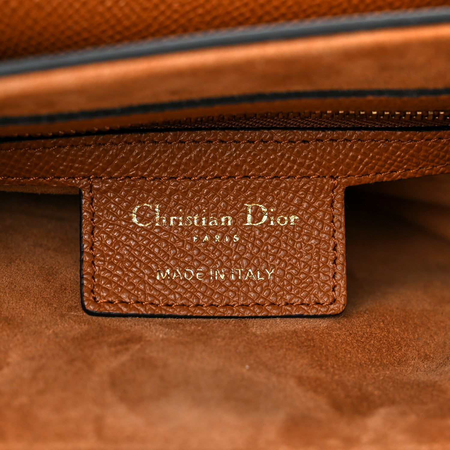 Christian Dior Grained Calfskin Saddle Bag With Strap Camello 6 of 11