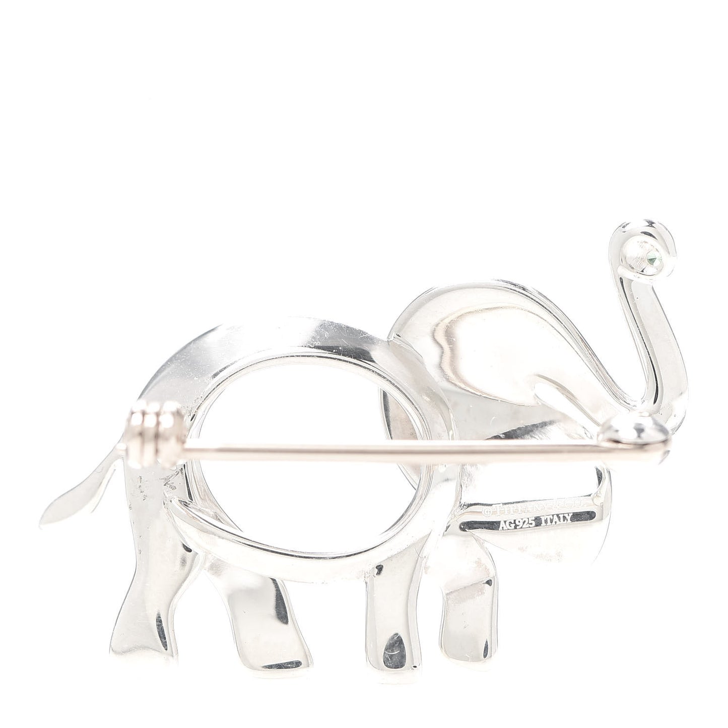 Sterling Silver Tsavorite Save the Wild Elephant Brooch