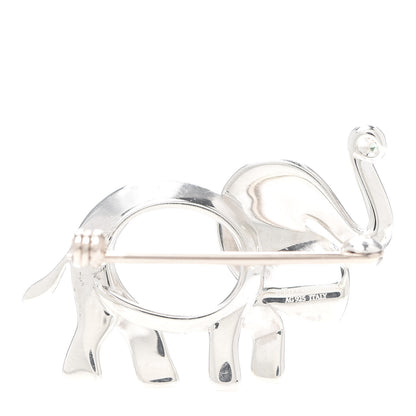 Tiffany Sterling Silver Tsavorite Save the Wild Elephant Brooch 3 of 4
