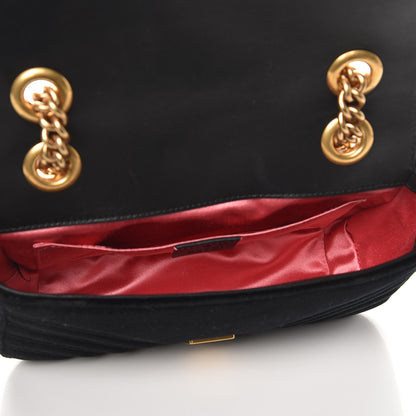 Gucci Velvet Matelasse Mini GG Marmont Shoulder Bag Black 5 of 9