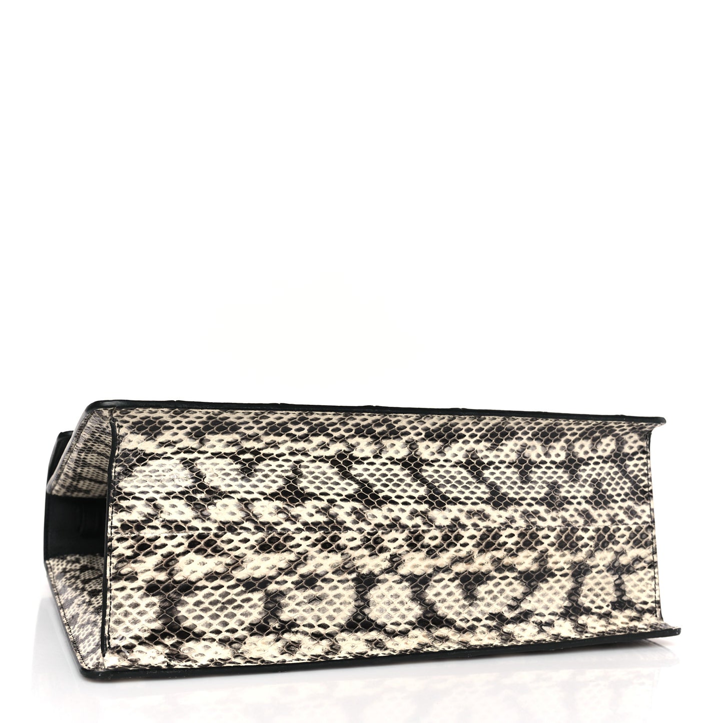 Snakeskin Small Lilith Top Handle Bag Beige