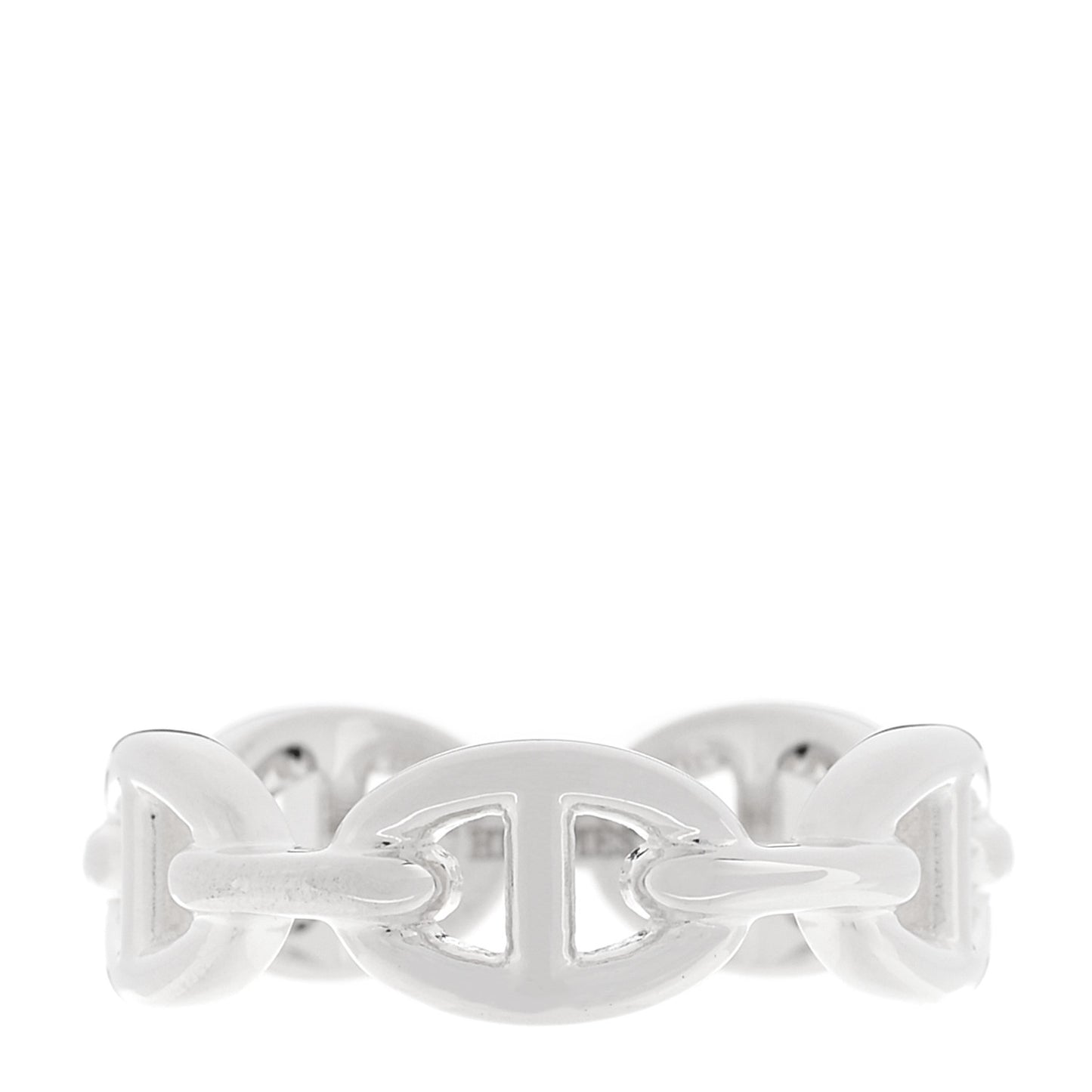 Sterling Silver PM Chaine d'Ancre Enchainee Band Ring 56 7.75