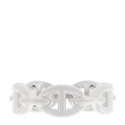 Hermes Sterling Silver PM Chaine d'Ancre Enchainee Band Ring 56 7.75 1 of 5