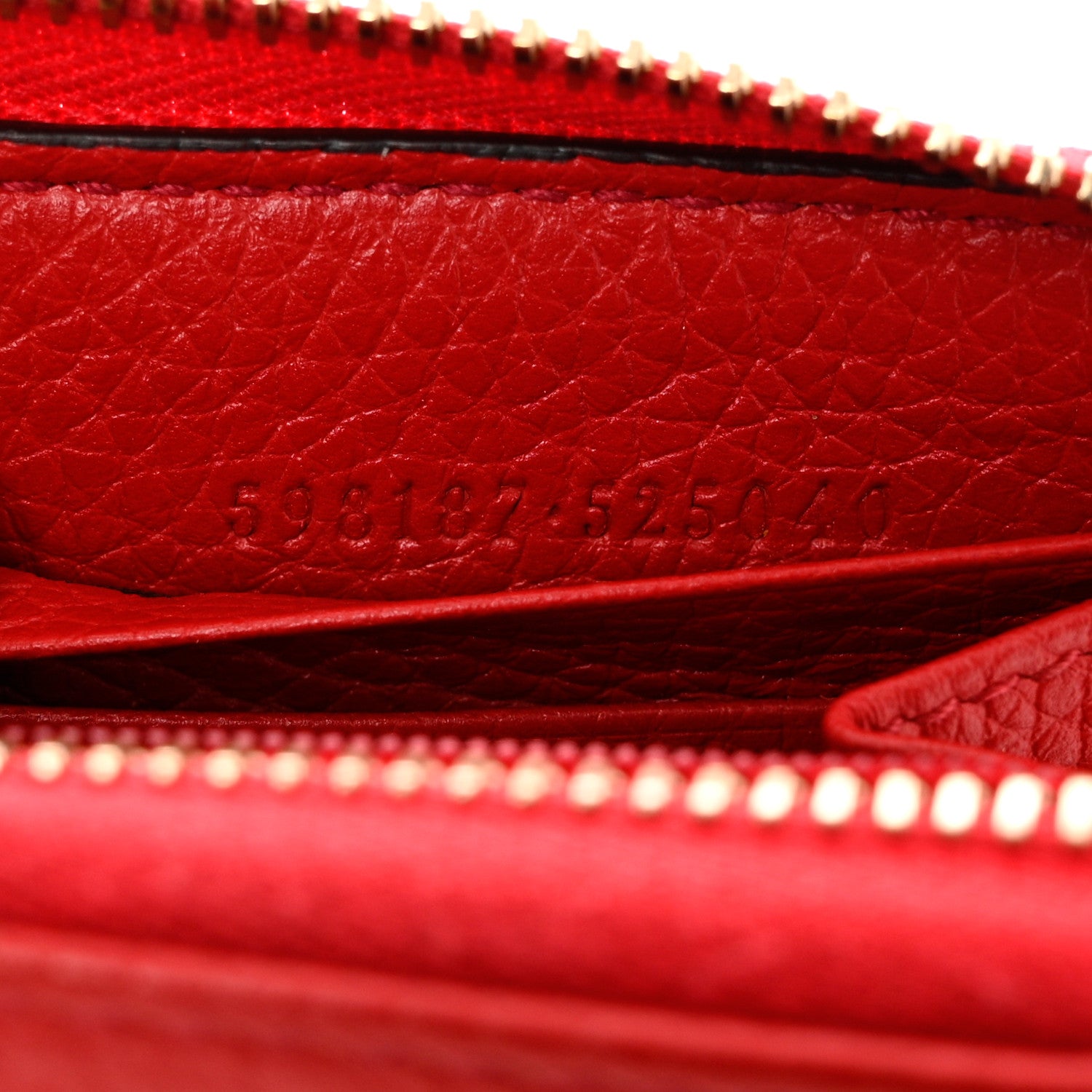 Gucci Pebbled Calfskin Soho Zip Around Wallet Red 6 of 8
