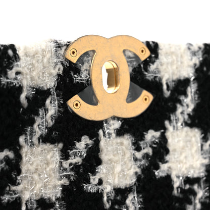 Chanel Tweed Quilted Medium Chanel 19 Flap Black Ecru White 13 of 14