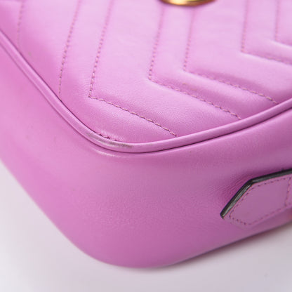 Gucci Calfskin Matelasse Mini GG Marmont Chain Shoulder Bag Candy Mousse 13 of 15