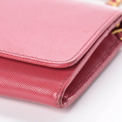 Prada Saffiano Metal Oro Chain Wallet Peonia 18 of 22