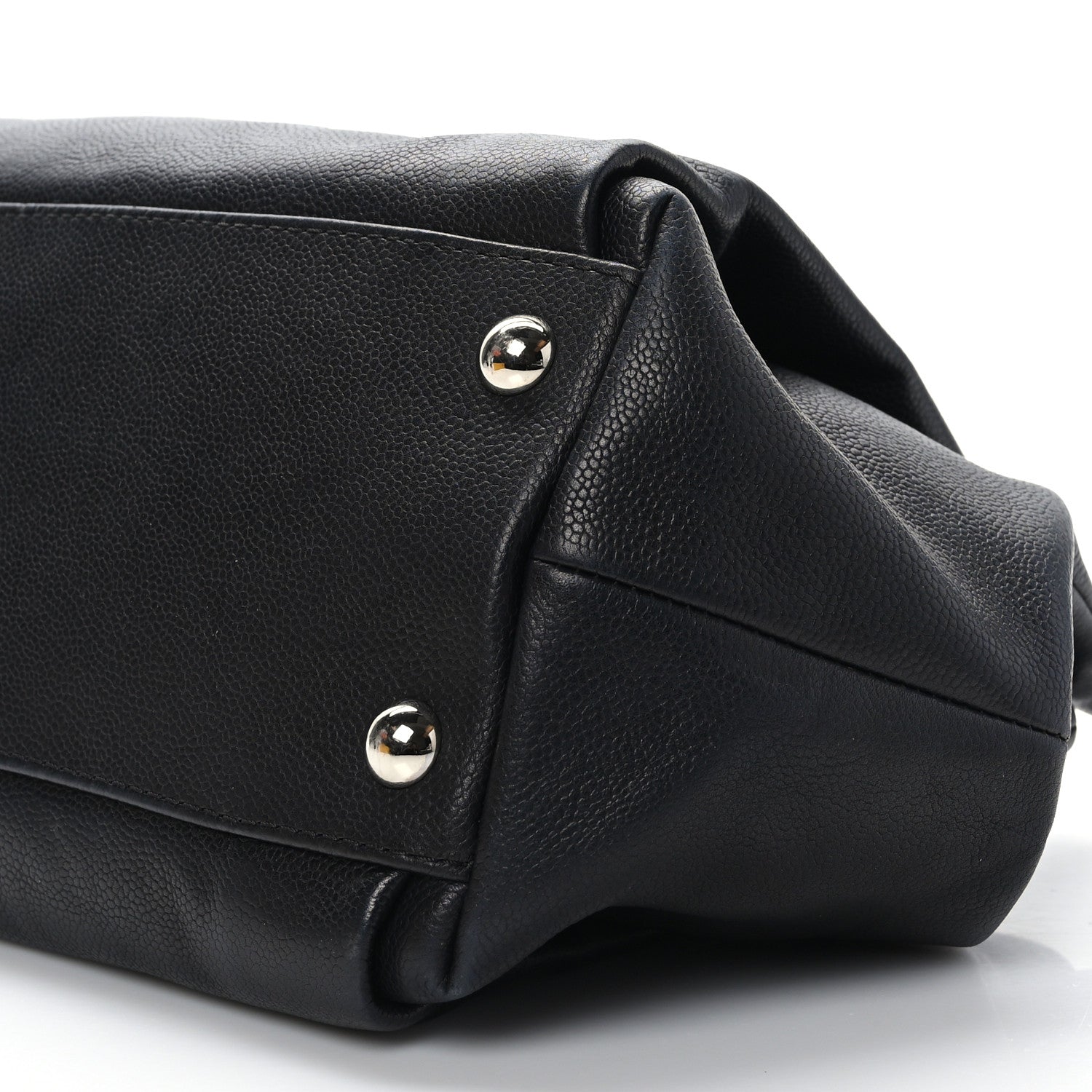 Chanel Caviar CC Tuck Medium Tote Black 9 of 9
