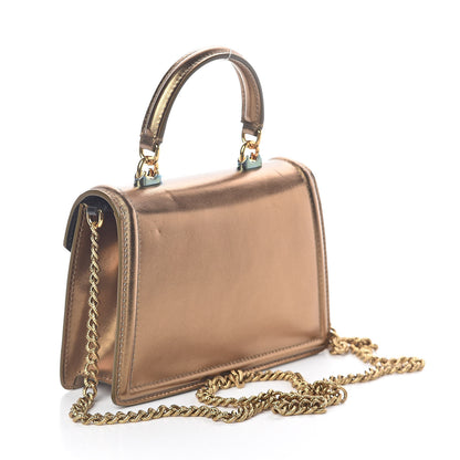 Dolce & Gabbana Smooth Calfskin Devotion Envelope Top Handle Bag Gold 3 of 9
