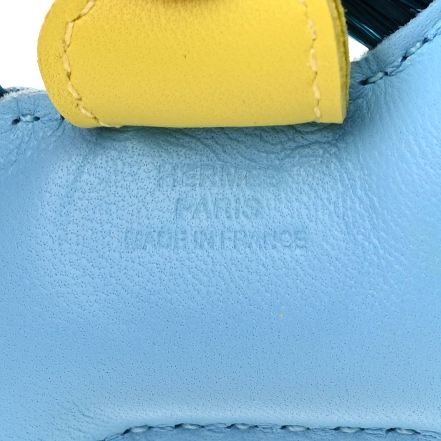 Hermes Milo Lambskin Horse Hair Grigri Rodeo Horse Bag Charm PM Bleu Celeste Lime Malachite 3 of 3