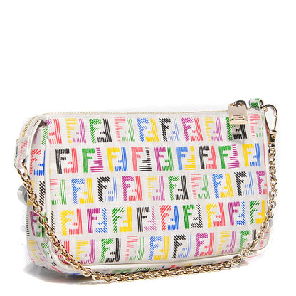 Fendi Zucchino Spalmati FF Multicolor Pochette White Multicolor 3 of 9