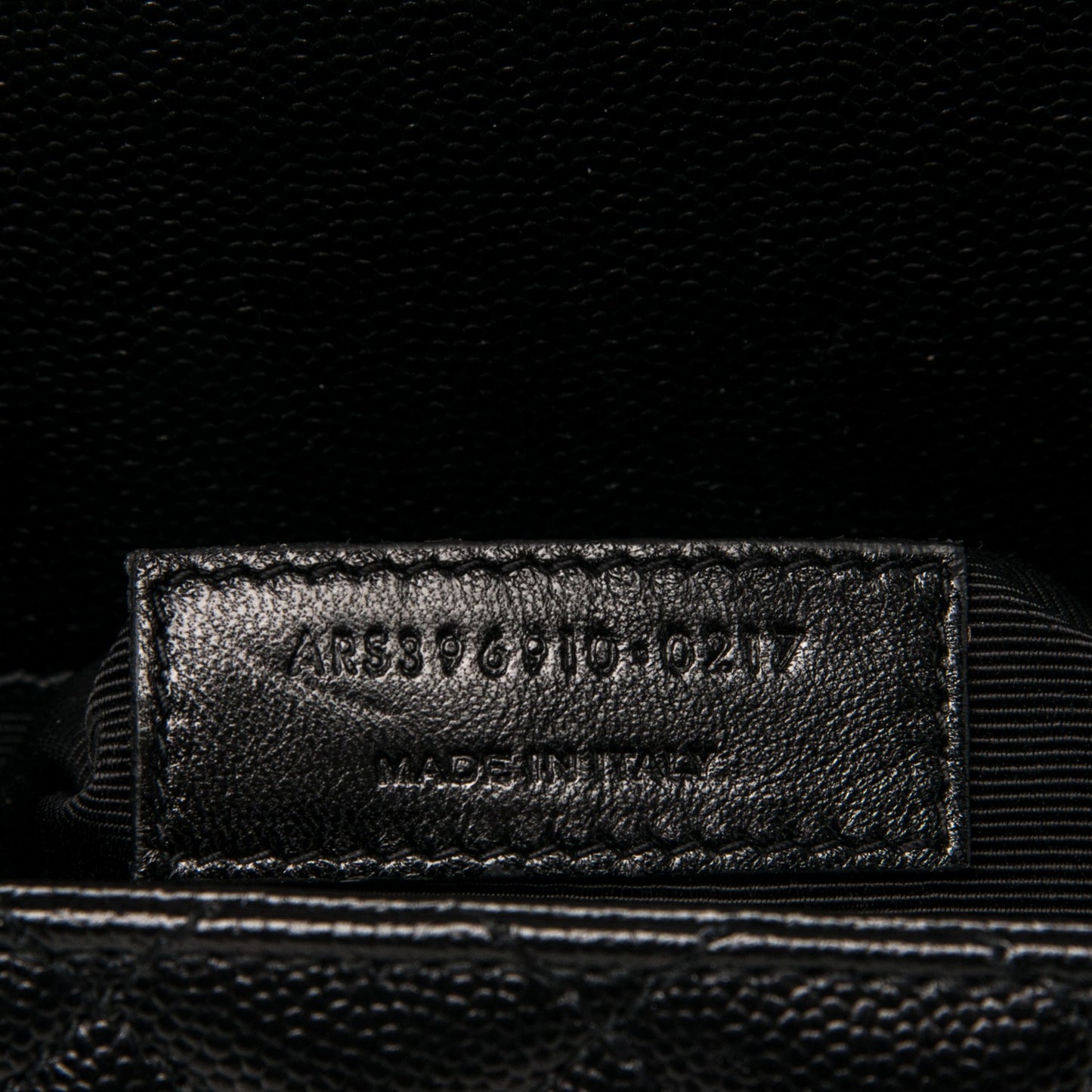 Grain De Poudre Textured Mixed Matelasse Large Triquilt Monogram Monochrome Satchel Black