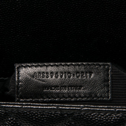 Saint Laurent Grain De Poudre Textured Mixed Matelasse Large Triquilt Monogram Monochrome Satchel Black 8 of 9
