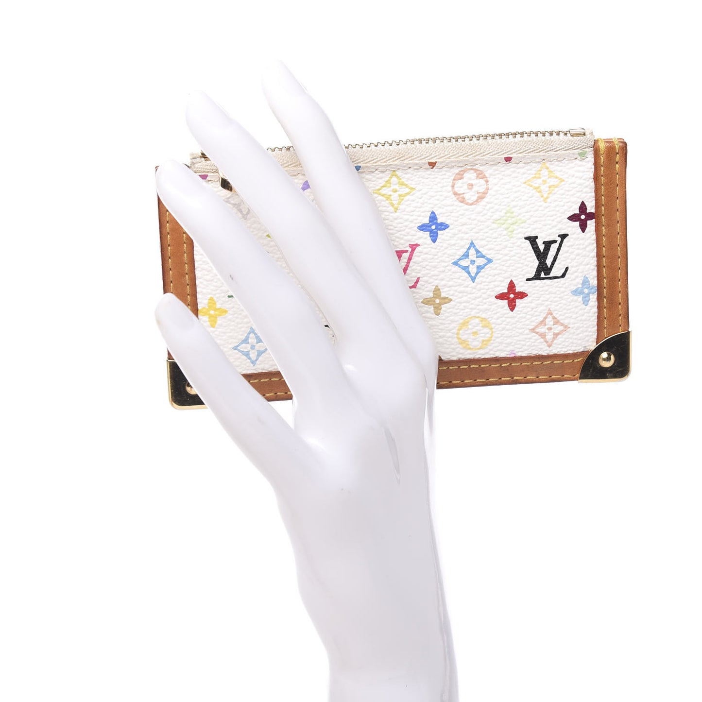 Monogram Multicolor Key Pouch White
