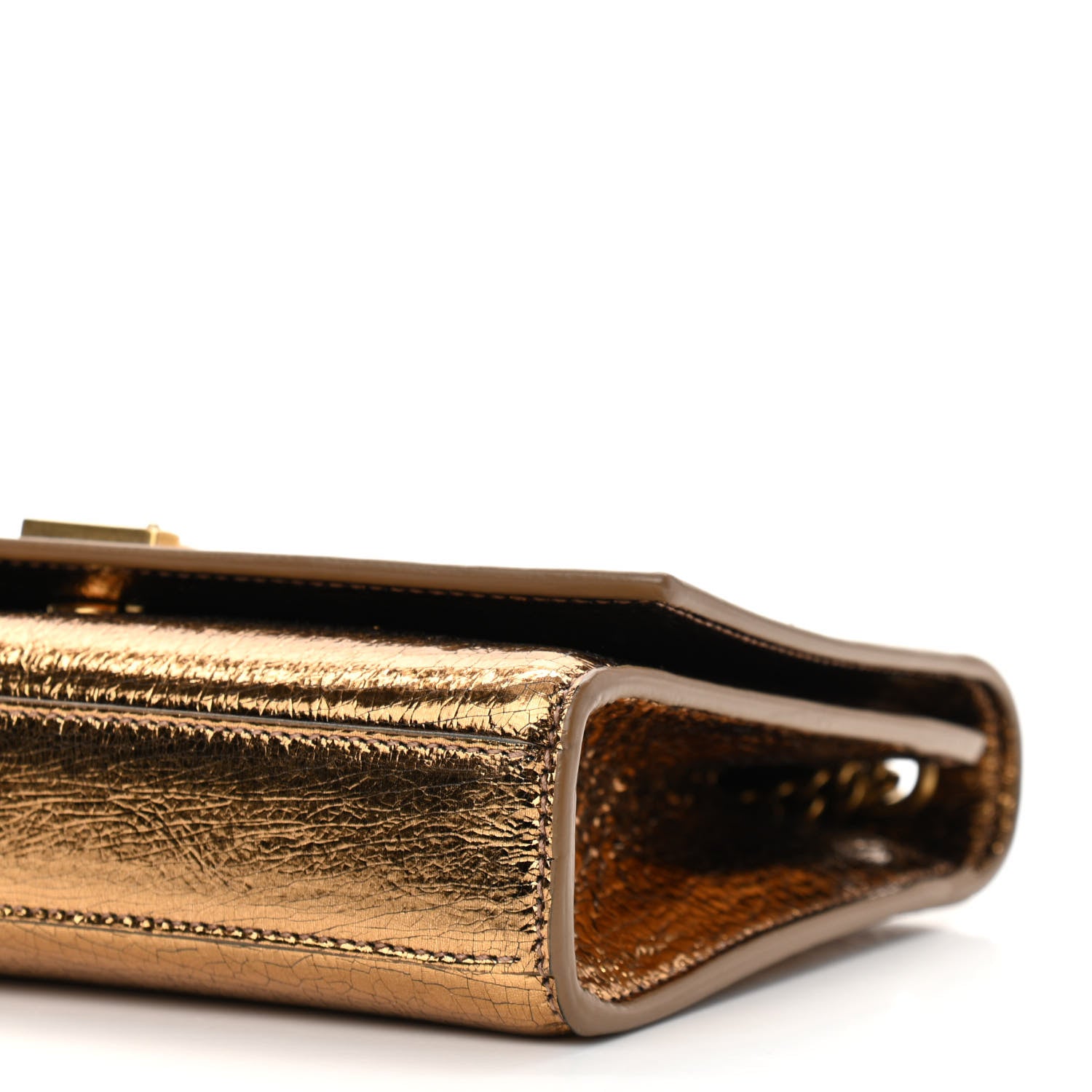 Saint Laurent Metallic Calfskin Small Classic Monogram Kate Satchel Bronze 9 of 10