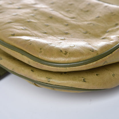 Christian Dior Ostrich Double Saddle Bag Green 14 of 15