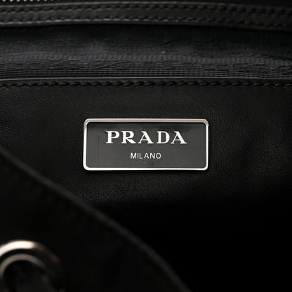 Prada Tessuto Nylon Snakeskin Saffiano Medium Backpack Black Roccia 6 of 11