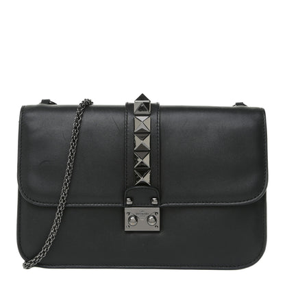 Valentino Garavani Vitello Medium Glam Lock Rockstud Flap Black 1 of 21