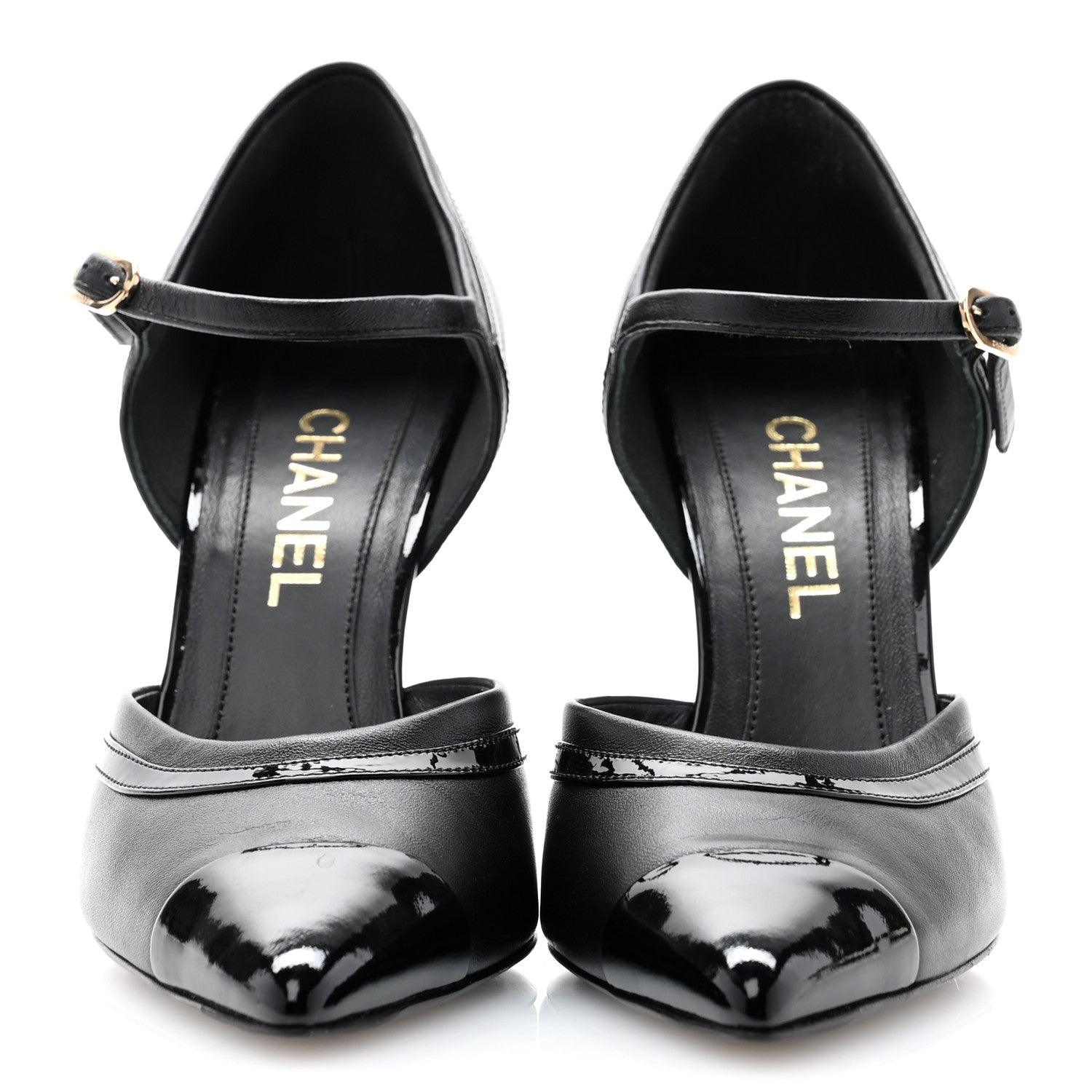 Chanel Patent Calfskin CC Ankle Strap Pumps 38 Black 2 of 10