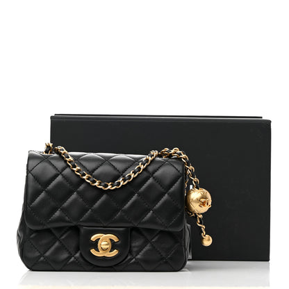 Chanel Lambskin Quilted Mini Pearl Crush Flap Black 11 of 11