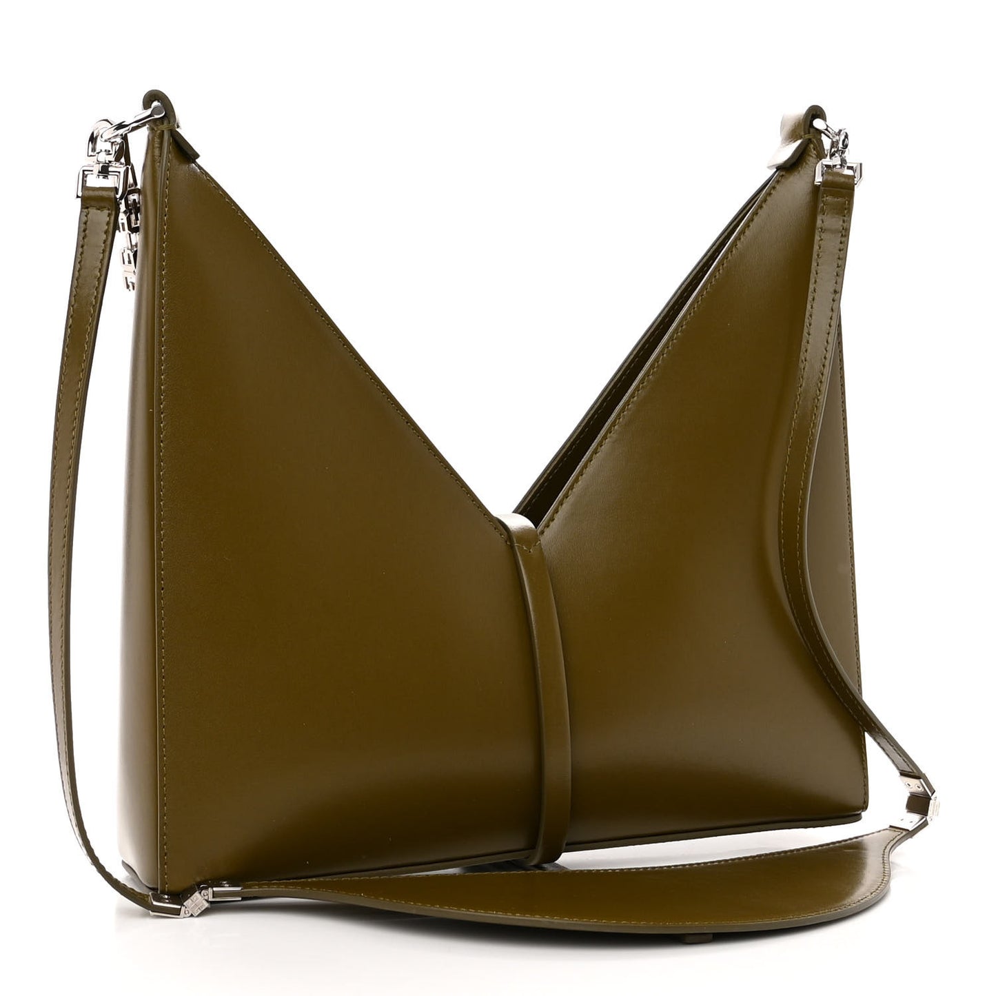 Box Calfskin Small Cut Out Shoulder Bag Green