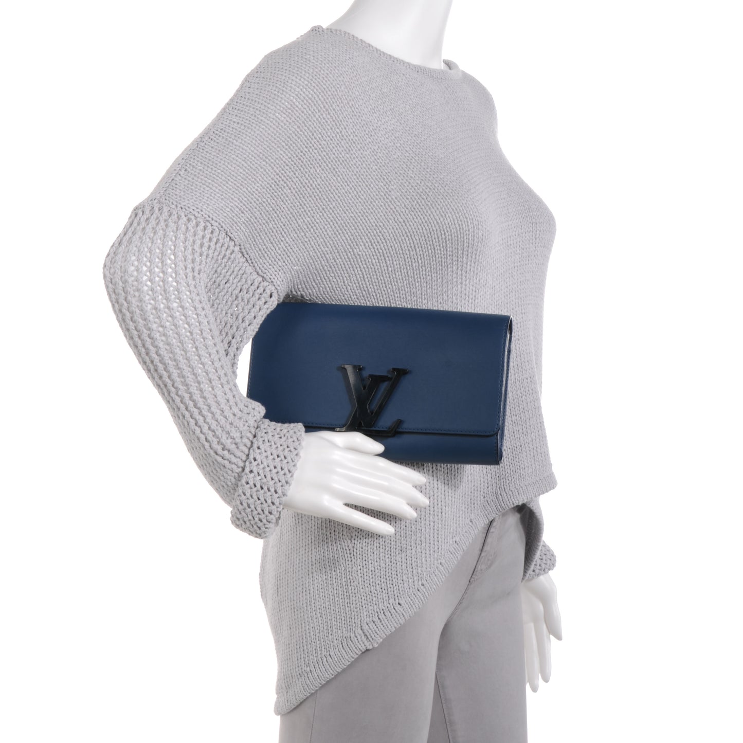 Calfskin Louise Clutch Blue