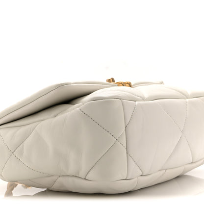 Chanel Lambskin Quilted Medium Chanel 19 Flap White 9 of 10