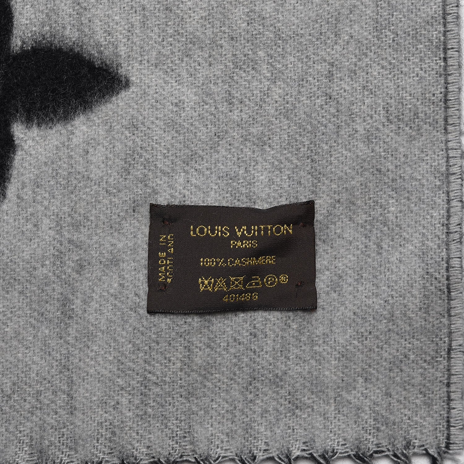 Louis Vuitton Cashmere Monogram Reykjavik Scarf Black 4 of 4