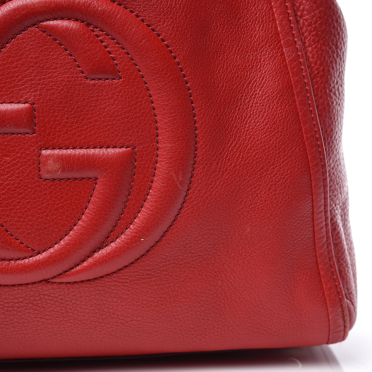Pebbled Calfskin Medium Soho Shoulder Bag Tabasco Red