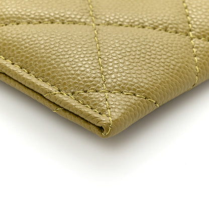 Chanel Caviar Quilted Crystal Card Holder Green 10 of 11