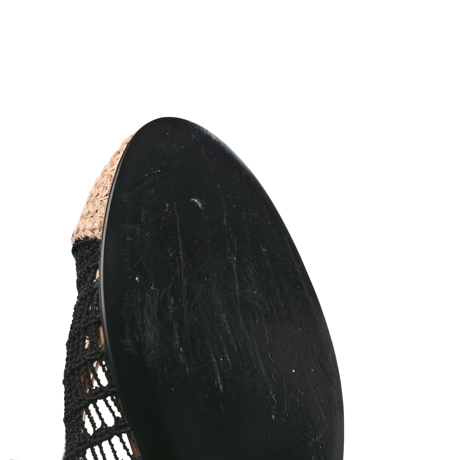 Chanel Raffia Cap Toe Ballerina Flats 38.5 Black Beige 9 of 11