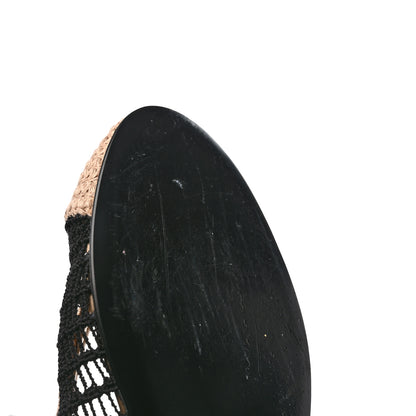 Chanel Raffia Cap Toe Ballerina Flats 38.5 Black Beige 9 of 11