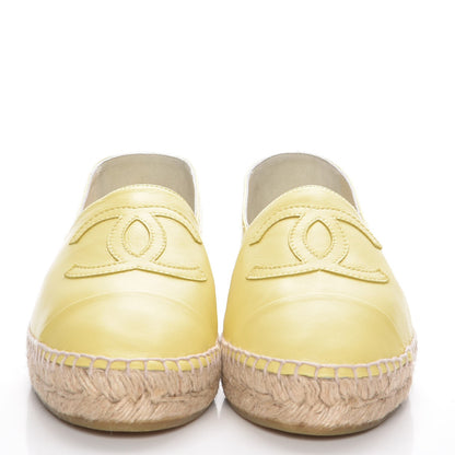 Chanel Lambskin CC Espadrilles 39 Yellow 2 of 11