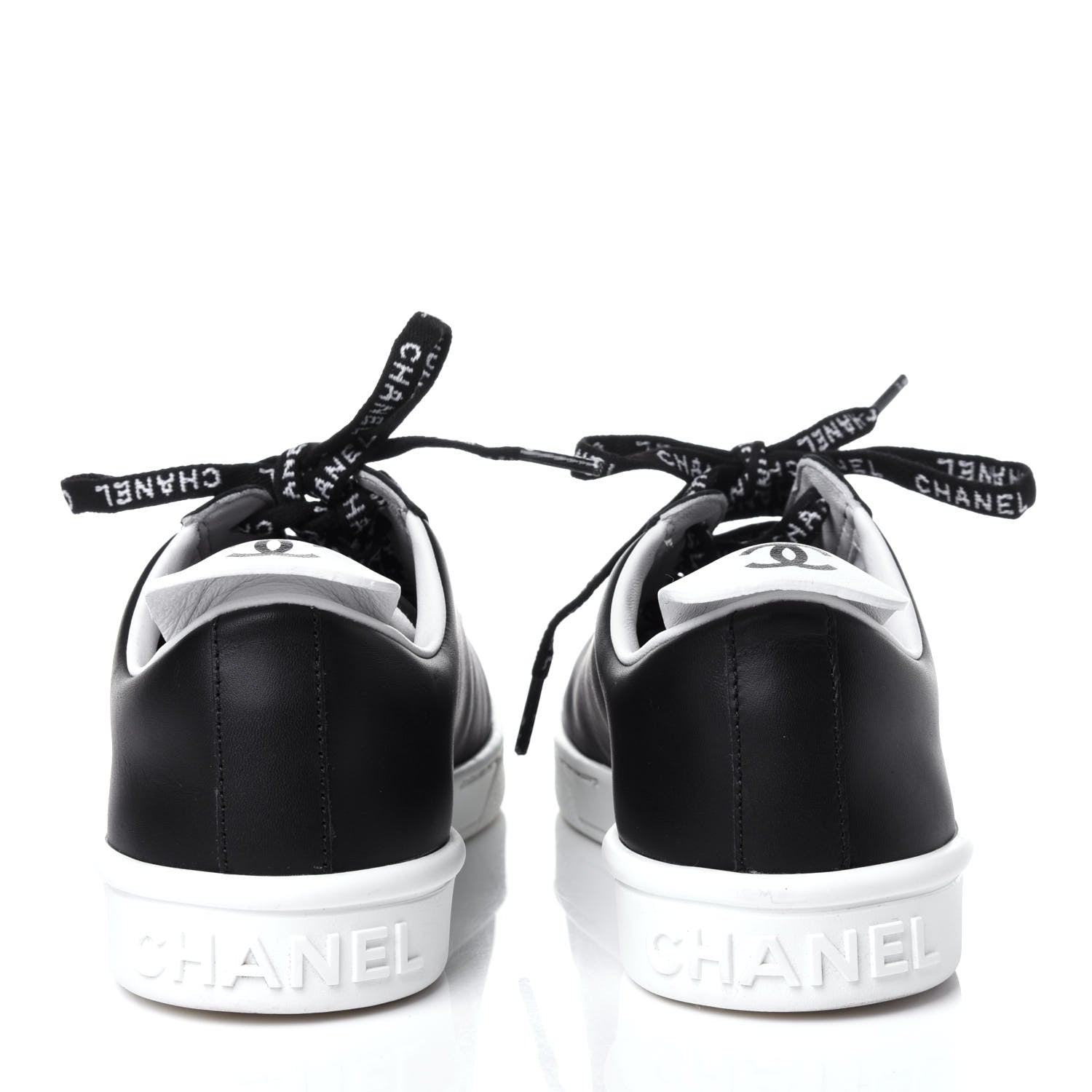 Chanel Calfskin CC Womens Sneakers 35.5 Black 5 of 10