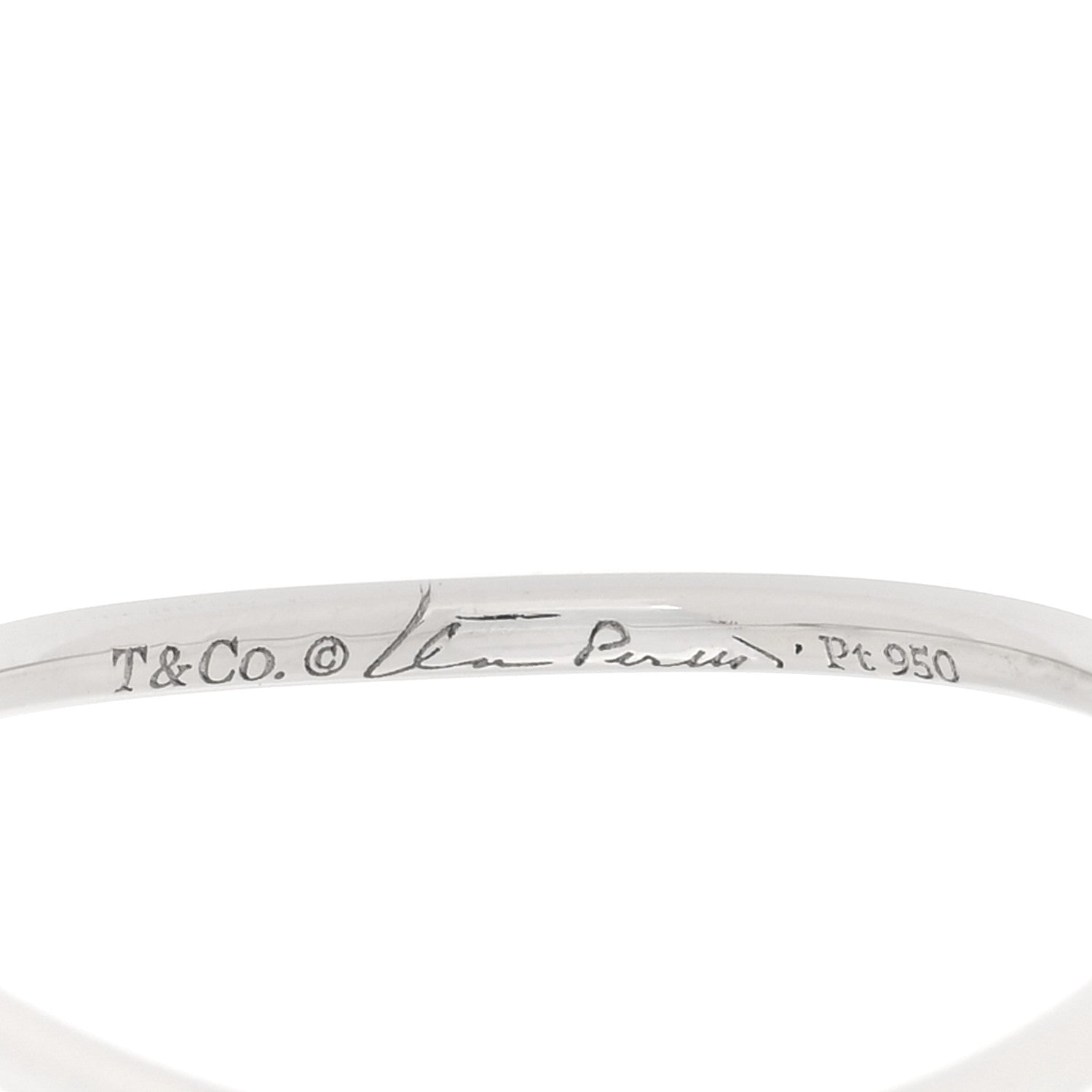 Tiffany Platinum Diamond Elsa Peretti Single-Row Wave Ring 49 4.75 4 of 4
