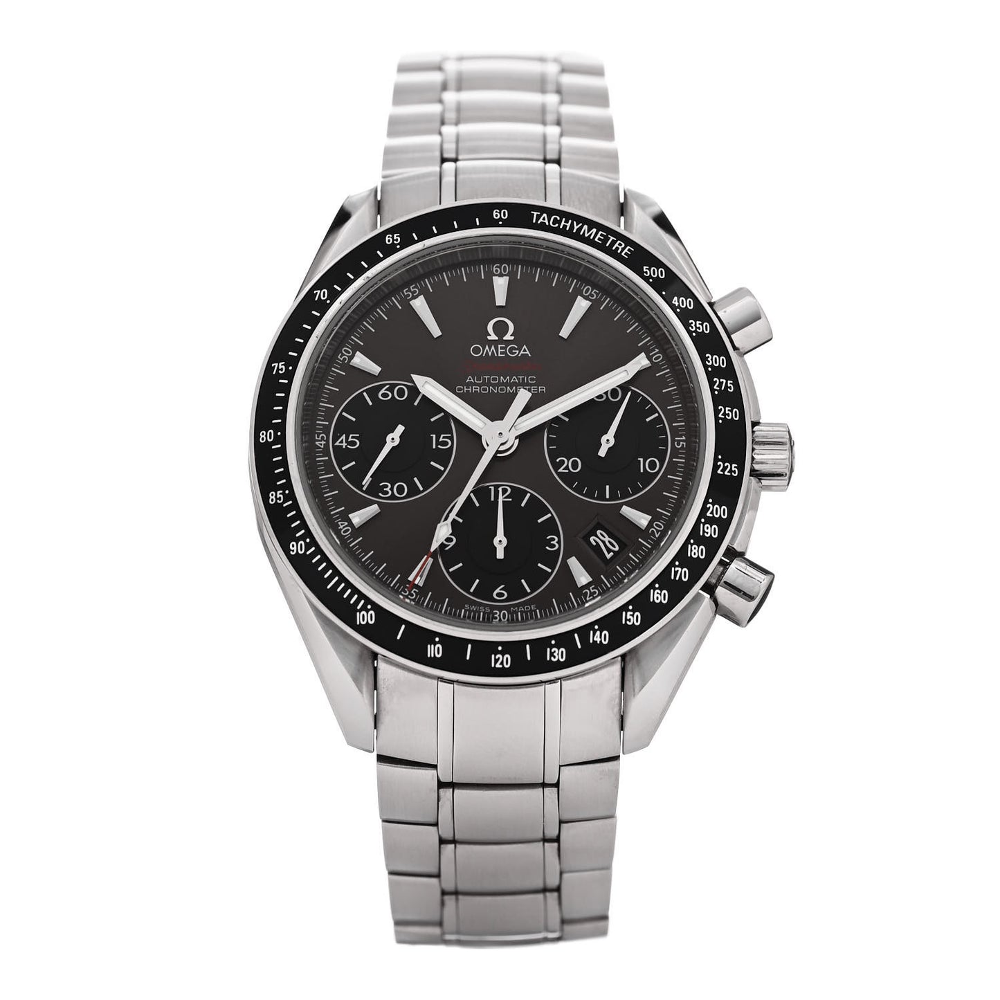 Stainless Steel 40mm Speedmaster Date Chronograph Automatic Watch Grey 323.30.40.40.06.001