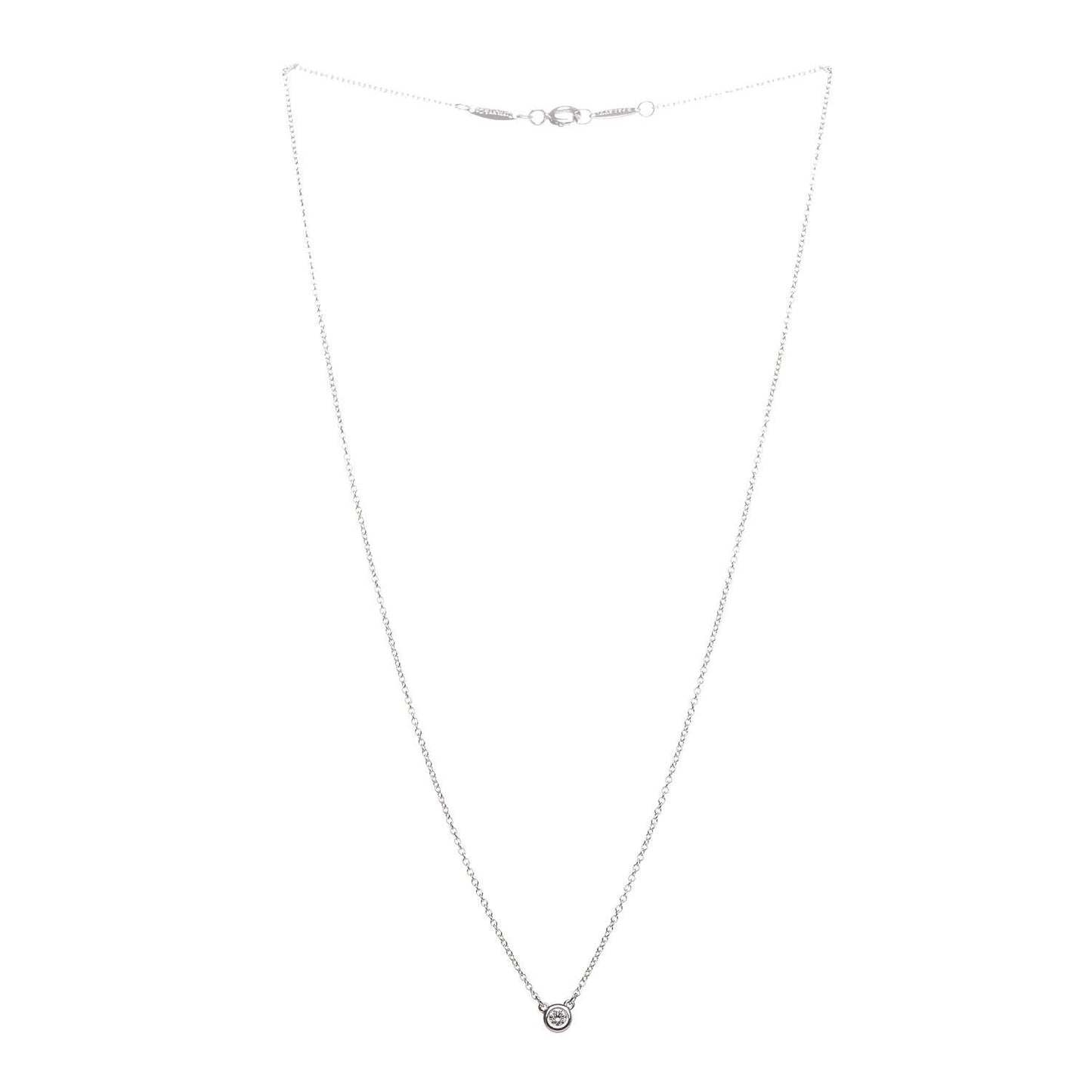 Sterling Silver Diamond .07ct Elsa Peretti Diamonds by the Yard Pendant Necklace