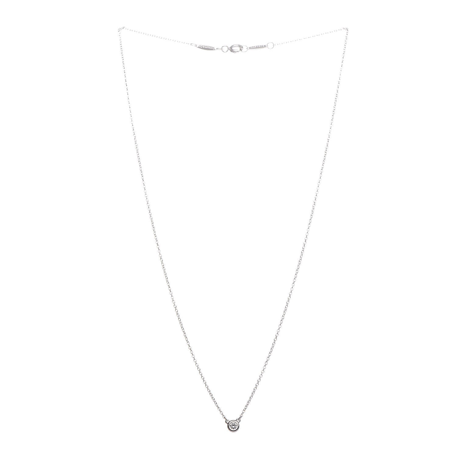 Tiffany Sterling Silver Diamond .07ct Elsa Peretti Diamonds by the Yard Pendant Necklace 3 of 8
