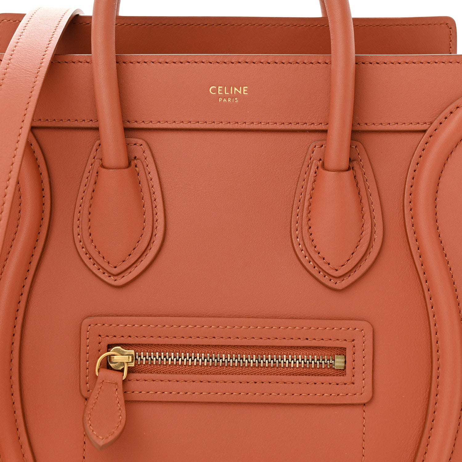 Celine Smooth Calfskin Nano Luggage Terracotta 8 of 10