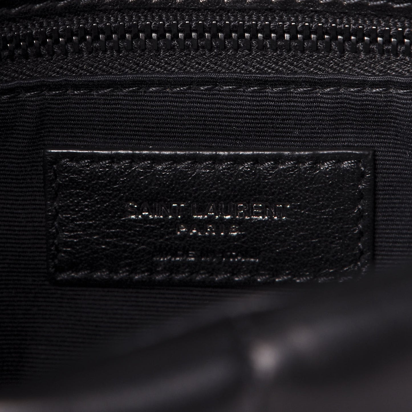 Lambskin Quilted Small Loulou Puffer Monogram Chain Satchel Black